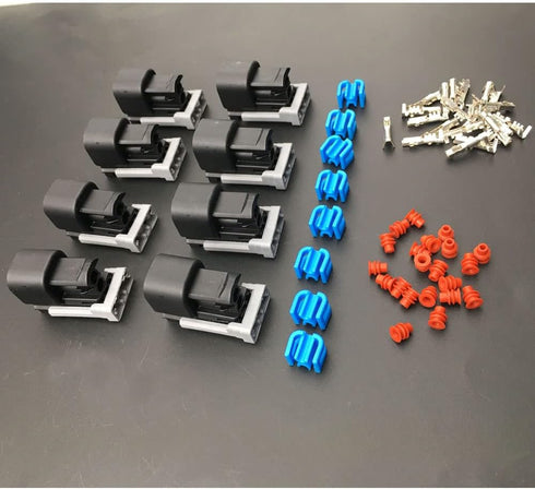 8PCS Performance 60131 Fuel Injector Connector Kit Compatible with EV6/USCar Style Injectors...
