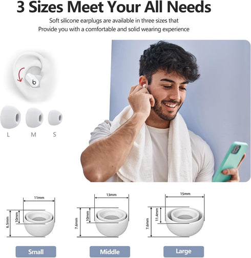 Beats Studio Buds Case Cover, Studio Buds Plus Case Cover Clear 2021/2023with Key Fob and Earbud Cleaning Kit, Earbuds Full Protective Soft TPU Ca...