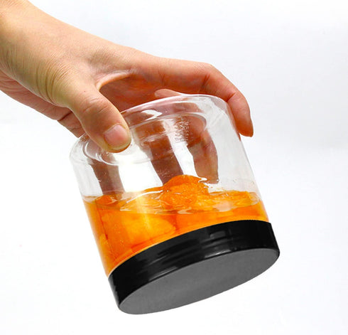 Lainrrew 8 Pcs 14oz Plastic Jars with Lids, Clear Plastic Slime Containers Plastic Round Storage Jars Container Wide Opening Storage Jars for Kitc...