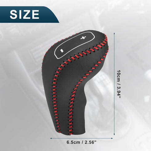 Gear Shift Knob Cover for Buick Encore 13-15 with Red Stitches Durable | Interior Transmission Shifter Boot Lever Cover Black Faux Leather 1 Pcs...