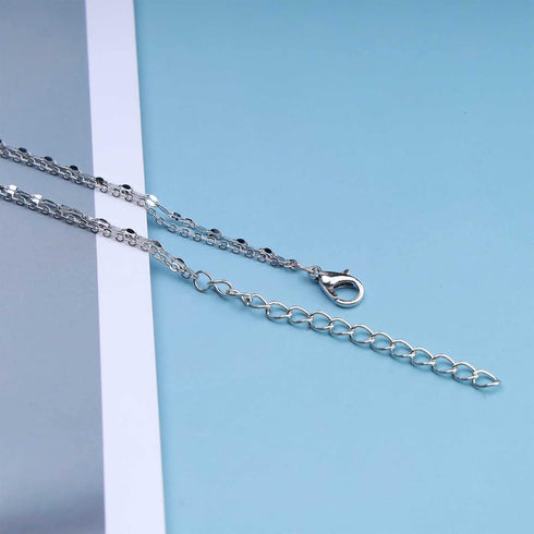 Bohemian Butterfly Pendant Necklace Choker Silver Crystal Choker Necklace Layered Lace Chain Necklace Insect Chain Necklace Jewelry for Women and ...