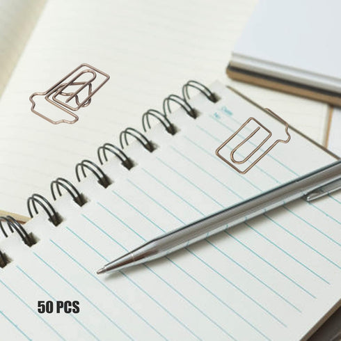 50 Pcs Paper Clips, Cute Coffee Cup Shape Paper Clips Tiny Paper Clips Portable Mini Metal Bookmark Clips Brown Funny Paper Clips...