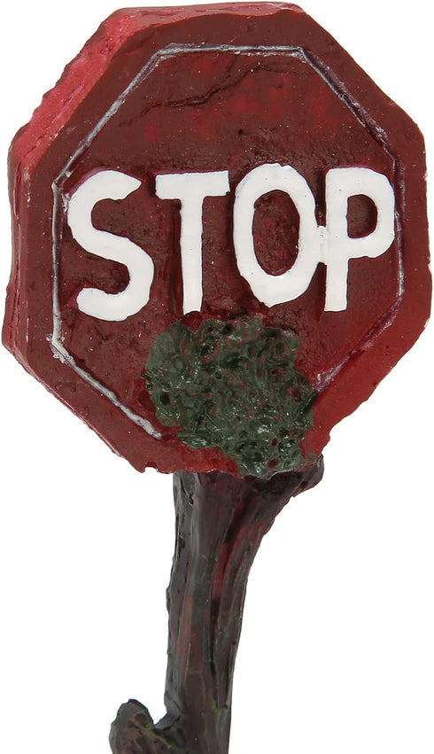 HEEPDD Aquarium Stop Warning Sign, Fish Warning Sign Resin Landscape Decoration for Small Medium Betta Fish 6.1x2.3x1.6in...