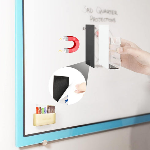 Magnetic Strips with 3M Strong Adhesive Backing (5.9 x 2.35 inches) Magnetic Tape with Adhesive Backing Heavy Duty Magnet Strips for Refrigerator ...