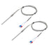 MECCANIXITY 2pcs PT100 RTD Thermocouple Stainless Steel M8 Temperature Sensor Probe -50 to 1300C 6.6ft 5x100mm...