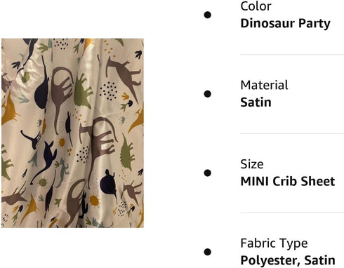 Satin Mini Crib Fitted Sheet for Baby to retain Hair Moisture Size (Mini Crib Sheet Size 24 x 38 inches) Smaller Than The Standard Crib Sheet...