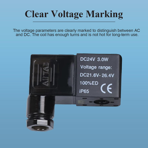 Fielect DC 24V Pneumatic Solenoid Valve Coil Electric Solenoid Air Valve Coil Solenoid Valve Replacement Parts, Solenoid Valve Plug Connector...