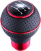 Arenbel 5 Speed Shifter Knobs Leather Car Gear Stick Lever Shift Ball Handle Replacement Fit Most Manual Vehicles, Red...