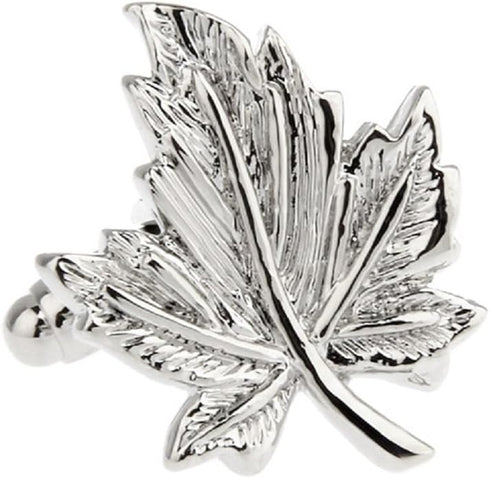 Maple Leaf Leaves Pair Cufflinks in a Presentation Gift Box & Polishing Cloth...