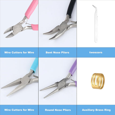 4 Pack Jewelry Making Pliers Tools Set, Jewelry Pliers with Needle Nose Pliers, Round Nose Pliers, Bent Nose Pliers, Wire Jewelry Pliers for Jewel...