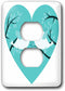 3dRose lsp_177718_6 Two Cute Turquoise Birds On A Tree in A Heart Outlet Cover...