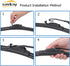 24"+18" Windshield Wiper Blade Replacement for Chevrolet Cruze 2011-2015 Hyundai Elantra Santa Fe 2007-2012 Lexus RC300 RC350 2015-2020 All-season...