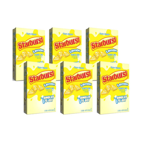 Starburst Singles To Go Zero Sugar Drink Mix, Lemon, 0.60 Ounce (Pack of 6)...