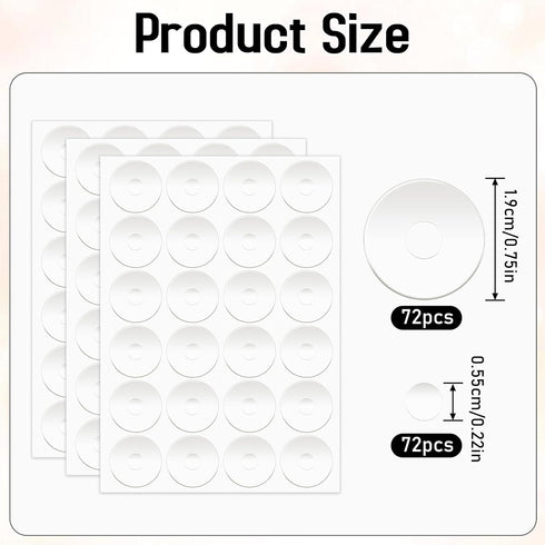 72Pcs Non-Slip Silicone Grips for Quilt Templates, Non-Slip Adhesive Rings, Quilting Rulers Sewing Rulers, Non-Slip Ruler Grip Rings, Adhesive Bac...