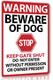 Beware of Dog Signs for Fence,Warning Tin Sign Beware of Dog,Do Not Enter,Home Kitchen Farm Garden Garage Wall Decor 12x8inch...