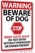 Beware of Dog Signs for Fence,Warning Tin Sign Beware of Dog,Do Not Enter,Home Kitchen Farm Garden Garage Wall Decor 12x8inch...