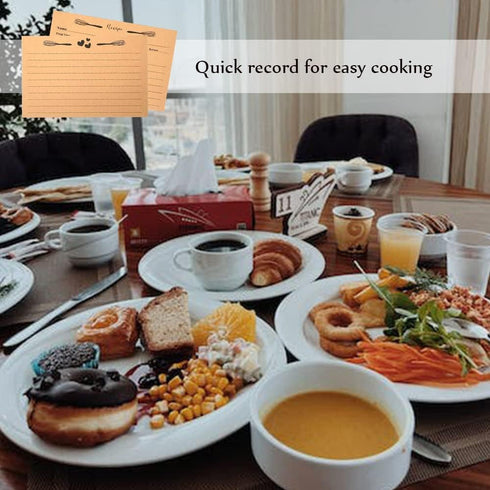 20 Pack Recipe Cards, Kraft Double Sided Recipe Cards 4 x 6 Inch Cooking Recipe Cards Cardstock Recipe Cards with Line Printed Large Writing Space...