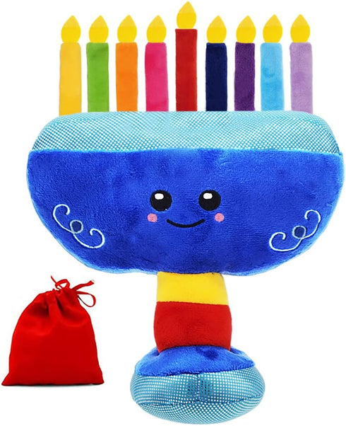 The Dreidel Company Hanukkah Plush Menorah, Musical Menorah Plays 2 Classic Hanukkah Melodies...
