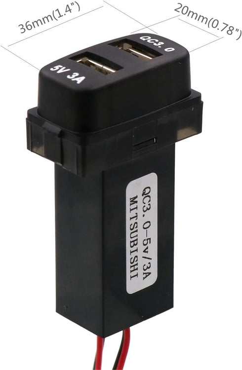 QC3.0+5V 3A Dual USB Power Socket, Quick Charge Car Charger USB Adapter for Smart Phone PDA Android GPS Use for Mitsubishi......