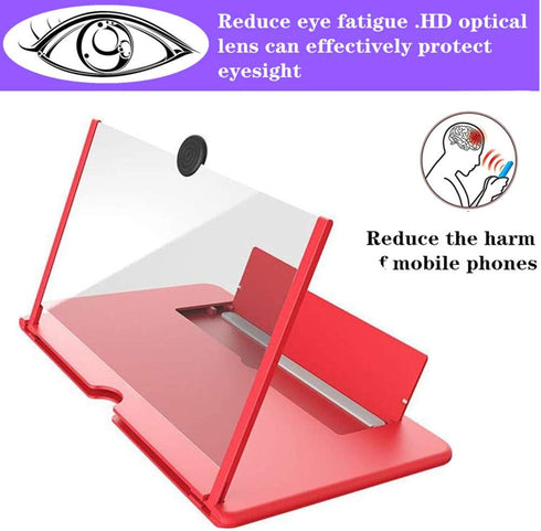 3D Screen Magnifier Amplifier, Boolian,HD Amplifier Projector for Movies, Videos and Games. Foldable Phone Stand with Screen Amplifier for All Sma...