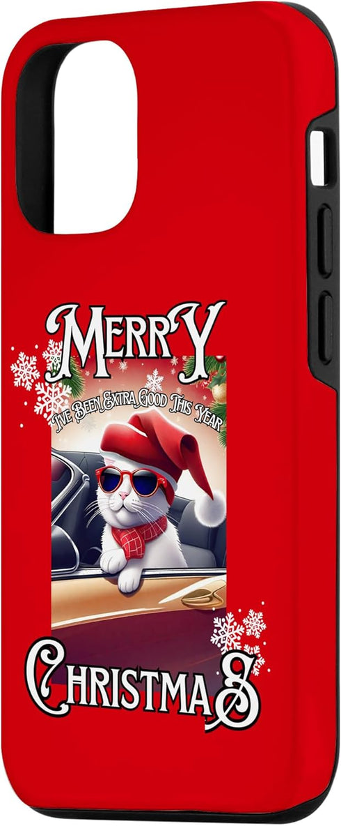 iPhone 15 Merry Christmas I’ve Been Extra Good This Year Funny Cat Case...
