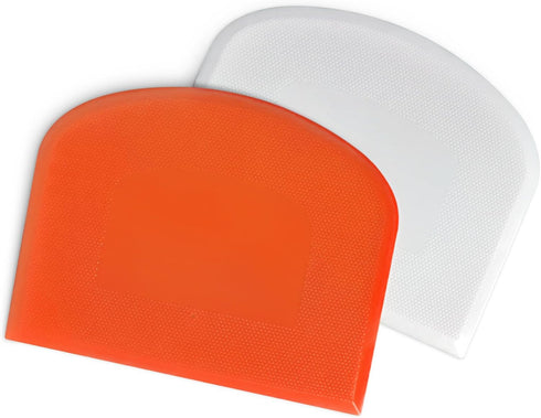 Dough Bowl Spatula & Bench Scraper,Multipurpose Kitchen Tool (2, White&Orange)...