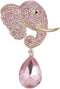 EVER FAITH Rhinestone Crystal Adorable Cute Elephant Teardrop Brooch Gold-Tone...