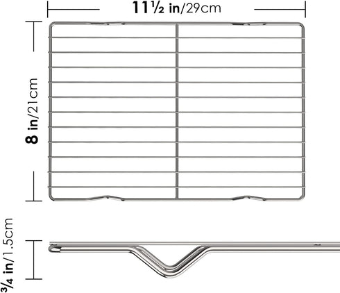 2 Pack Cooling Rack for Baking, 8" x 11" Stainless Steel Grill Rack, Small Grid Baking Rack for Baking Cooking Roasting Oven...