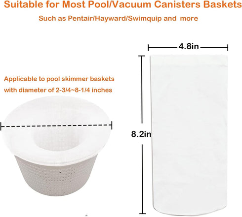 Pool Skimmer Socks, 30 Pack Reusable Pool Socks for Skimmer Basket, Skimmer Socks for Above Ground & Inground Pool (30 Pack)...