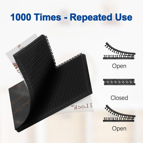 Dual Lock Fastener, Reclosable 10 PCS 1in x 2in Heavy Duty Mounting Tape, Adhesive Hook Lock Sticky Back Mushroom Mounting Tape Black Color for In...