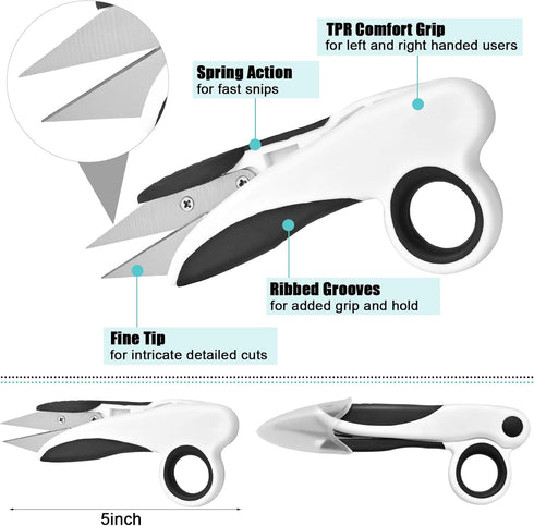 Tailor Sewing Scissors Bundle, 8.2" Sharp Fabric Scissors Heavy Duty with Comfort Grip, 5.1" Detail Embroidery Scissors, 4”Embroidery Scissors, 5....