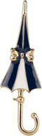 Blue and White Umbrella Lapel Pin Brooch Men and Women...
