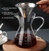 Pour Over Coffee Maker - Elegant Drip Coffee Maker with Reusable Stainless Steel Filter/Dripper, Lead-Free Borosilicate Glass Coffee Carafe for 1-...