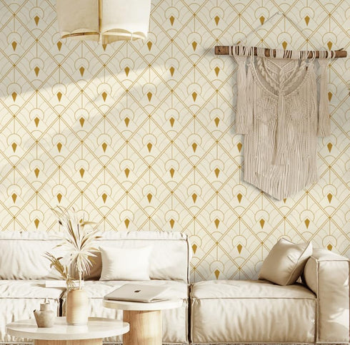 Dimoon 78.7"x17.3" Geometric Peel and Stick Wallpaper Beige Brown Contact Paper Geometrical Rhombus Thicken Waterproof Morden Self Adhesive Square...