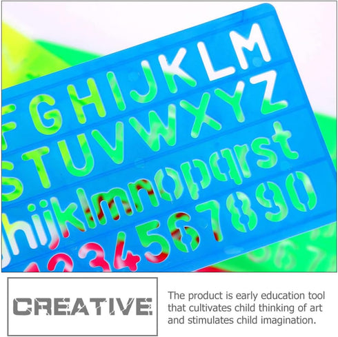 32pcs Ruler Painting Supplies Drawing Templates Multipurpose Stencil Painting Tools Drawing Alphabet Stencils Paint Stencil Number Alphabetic Temp...