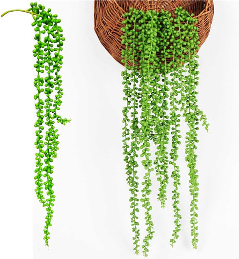 Artificial Succulent Plants, Fake Succulent Hanging Lover Tears Plants Hanging Basketplant 2pack...