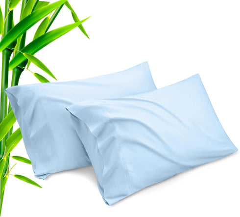Pillow Cases Standard Size 2 Pack, Bamboo Rayon Cooling Pillowcases with Envelope Closure, Cool Breathable Pillow Case for Hot Sleepers & Night Sw...
