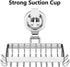 Soap Holder Shower, Suction Cup Soap Dish for Shower with 4 Hooks, 304 Stainless Steel, Silver...