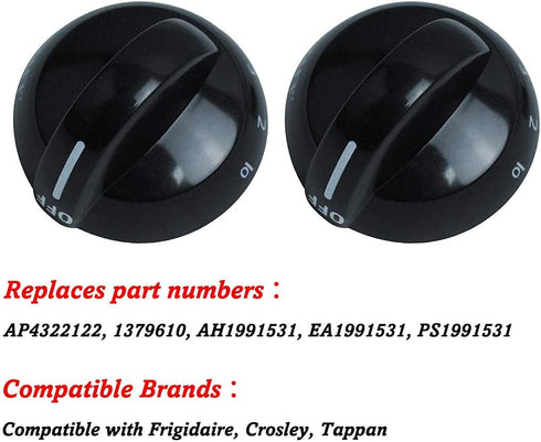 Swess 316220009 Range Burner Knob for Compatible with 316220009 Knob 1379610 AP4322122 1379610 AH1991531 PS1991531?4 Pack?