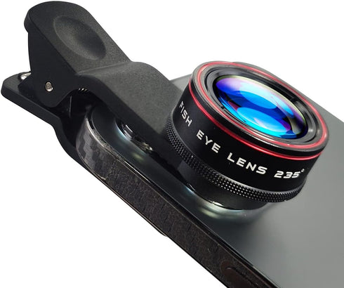 Phone Camera Lens, Clip on Cell HD Phone Fisheye Lens kit, 235° Fisheye Lens ?for Most iPhone Android Samsung Phones and Smartphones......