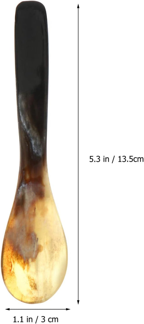 Hemoton 3PCS Caviar Mother of Pearl Teaspoons Soup Ox Horn Serving for Caviar, Ice Cream, Dessert,Espresso Coffee,Egg...