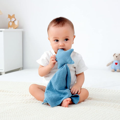 insular Baby Lovey Blanket for Boys and Girls, Cotton Muslin Security Blanket for Babies, Soft Breathable Lovie Soothing Towel for Newborn and Inf...