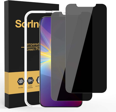 (2 Pack Privacy Screen Protector for iPhone 12 Pro Max, Anti Spy Tempered Glass Screen Protector, Touch Sensitive, Bubble-Free, Case Friendly, wit...