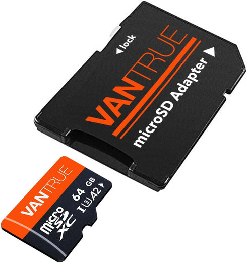 Vantrue 64GB microSD Card with Adapter, U3 UHS-I High Speed SD Card for Dash Cams & Home Security System Video Cameras...