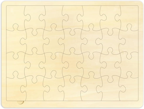 Blank Puzzle with 28 Pieces, Blank Wooden Jigsaw Puzzles with Puzzle Tray for Crafts & DIY, Make Your Own Puzzle 11.8x8.8 Inches...