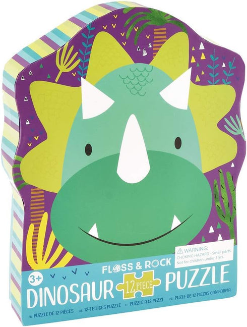 Floss & Rock 41P3663 Dino Shaped Jigsaw with Shaped Box, 12-Piece Set...