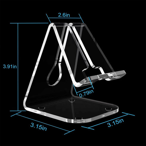 2 Pack Acrylic Cell Phone Stand, Phone Holder for Desk, Portable Clear Phone Stand,Office Desktop Accessories, Compatible with 4-10'' Phone 13 Pro...