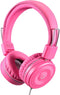 noot products Kids Headphones K22 Foldable Stereo Tangle-Free 5ft Long Cord 3.5mm Jack Plugin Wired On-Ear Headset for iPad/Amazon Kindle Fire/Gir...