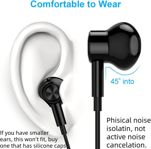 3.5mm Earbuds Noise Canceling Headphones with Microphone Magnetic in-Ear Wired 3.5mm Jack Earphone for Moto G Power Pure Google Pixel 4a 3a 5a Sam...