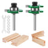 Pro Tongue and Groove Router Bit Set of 2 Pieces 1/4 Inch Shank Router Bit Set 3 Teeth Adjustable T Shape Wood Milling Cutter (Tongue and Groove R...